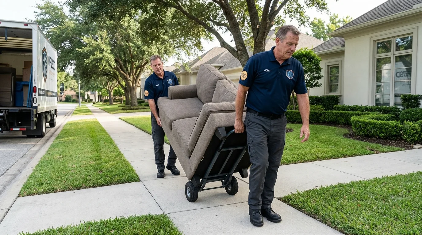 Local residential moving crew loading furniture in Hartington, NE